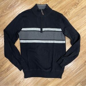 Denver Hayes Classic Fit 90s striped 1/4 Zip Jumper  Vtg Sweater, 100% Cotton M